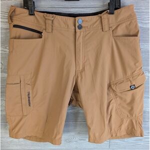 Truewerk T1 Werkshorts Mens 36 Brown Technical Cargo Work Shorts 4-Way Stretch